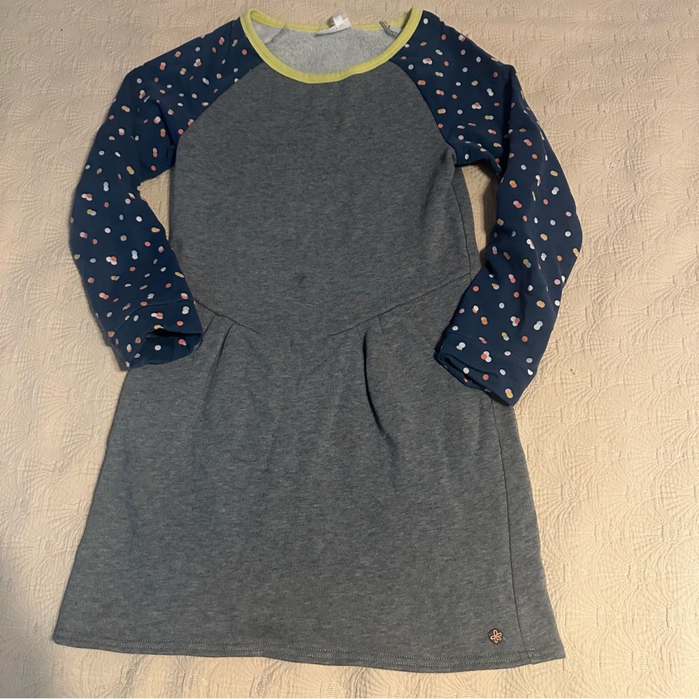 435 Matilda Jane Girl Size 8 Gray Blue Sweater Dress